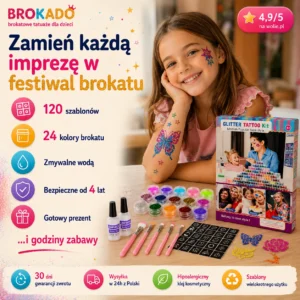 BROKADO – Zestaw Brokatowych Zmywalnych Tatuaży